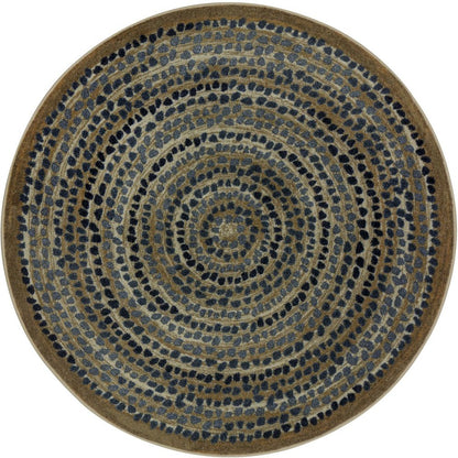 Kid Essentials Peaceful Pebbles 7'7" Round Area Rug in Color Slate