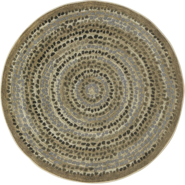 Kid Essentials Peaceful Pebbles 7'7" Round Area Rug in Color Stone