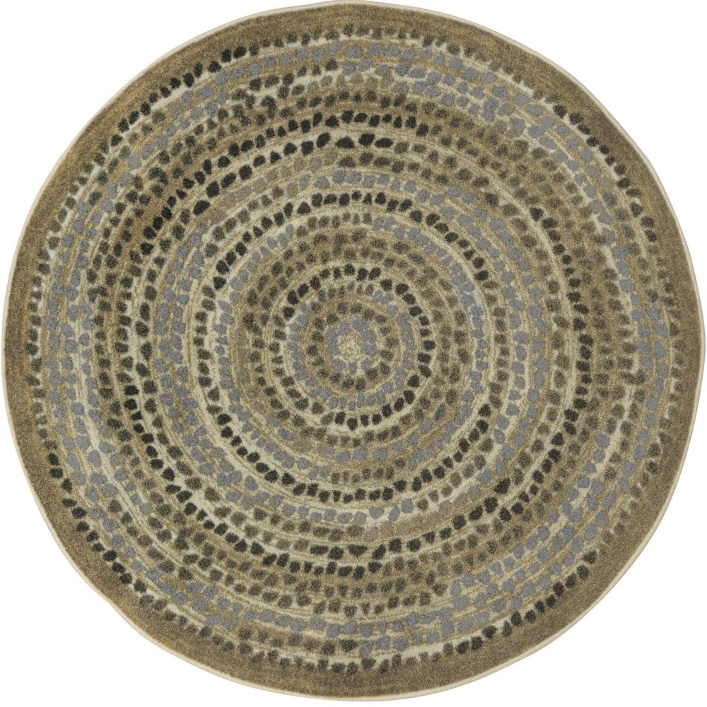 Kid Essentials Peaceful Pebbles 7'7" Round Area Rug in Color Stone