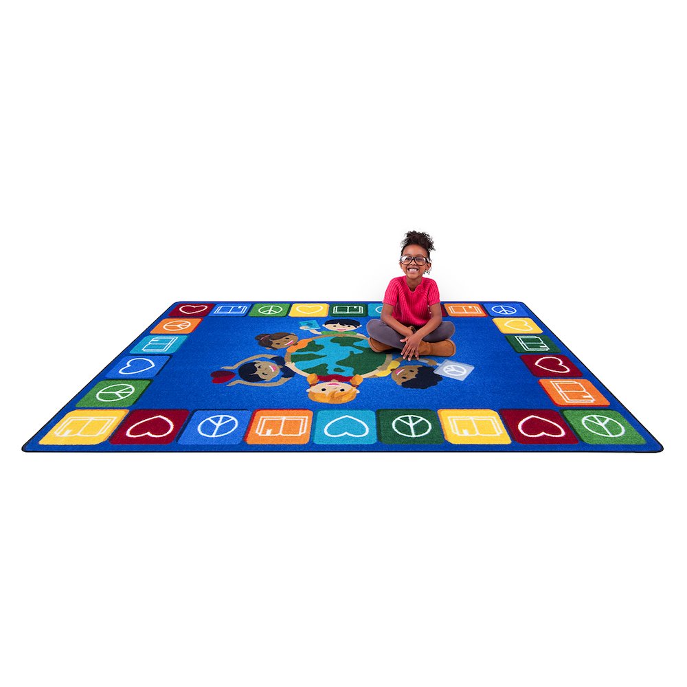 Kid Essentials Peaceful Readers 5'4" x 7'8" Area Rug in Color Multi
