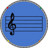 Kid Essentials Play Along 7'7" Round Area Rug in Color Blue