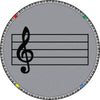 Kid Essentials Play Along 7'7" Round Area Rug in Color Gray