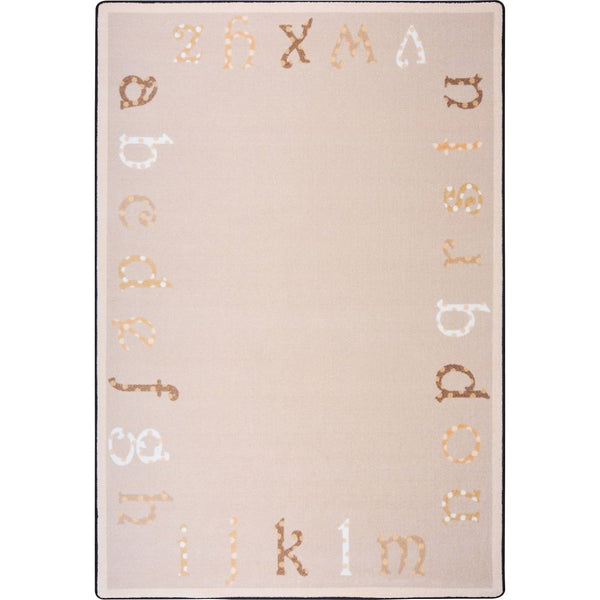 Kid Essentials Polka Dot ABC's 3'10" x 5'4" Area Rug in Color Beige