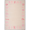 Kid Essentials Polka Dot ABC's 3'10" x 5'4" Area Rug in Color Pink