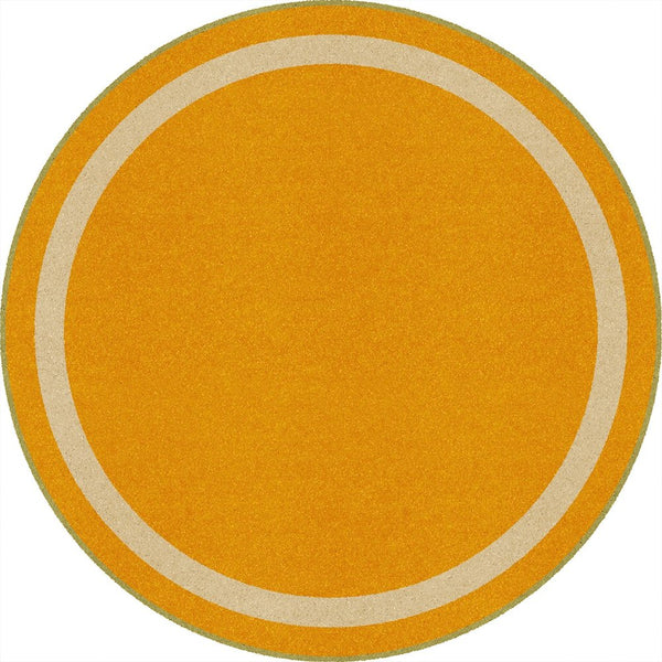 Kid Essentials Portrait 7'7" Round Area Rug in Color Goldenrod