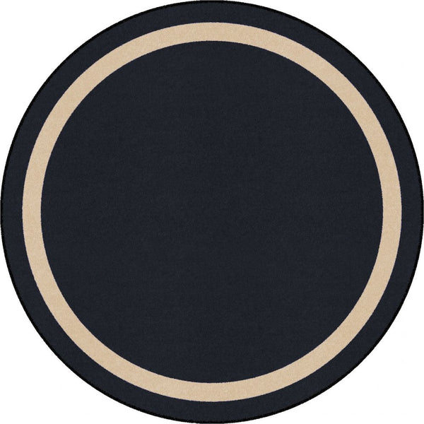 Kid Essentials Portrait 7'7" Round Area Rug in Color Onyx