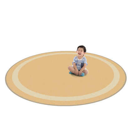 Kid Essentials Portrait 7'7" Round Area Rug in Color Sandstone