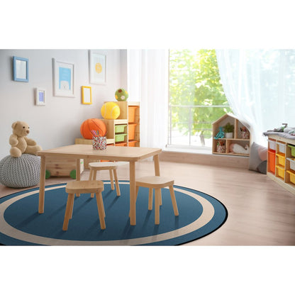 Kid Essentials Portrait 7'7" Round Area Rug in Color Seaside