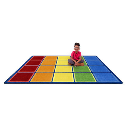 Kid Essentials Rainbow Blocks 5'4" x 7'8" Area Rug in Color Multi