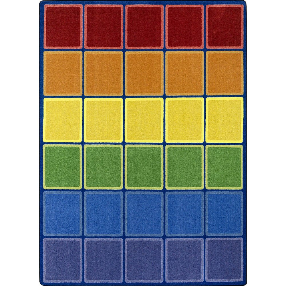 Kid Essentials Rainbow Blocks 7'8" x 10'9" Area Rug in Color Multi
