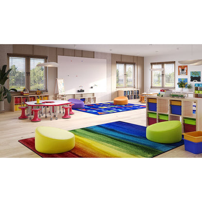 Kid Essentials Rainbow Magic 5'4" x 7'8" Area Rug in Color Rainbow