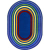 Kid Essentials Rainbow Rings 3'10" x 5'4" Oval Area Rug in Color Multi