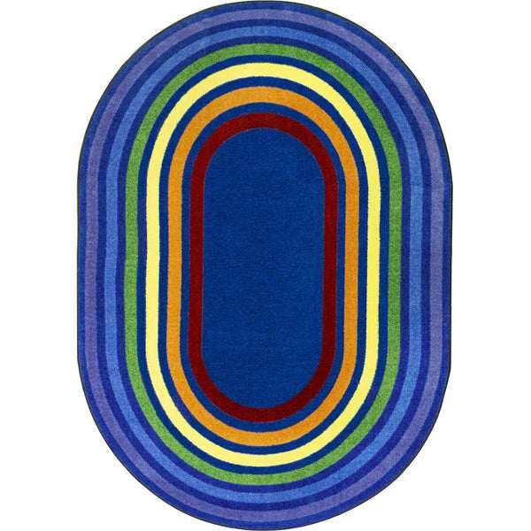 Kid Essentials Rainbow Rings 3'10" x 5'4" Oval Area Rug in Color Multi