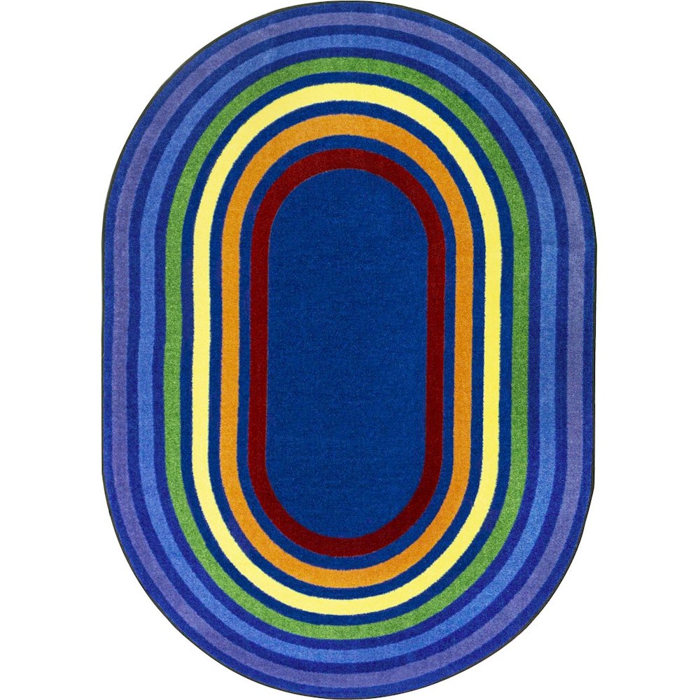 Kid Essentials Rainbow Rings 3'10" x 5'4" Oval Area Rug in Color Multi
