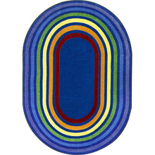 Kid Essentials Rainbow Rings 3'10" x 5'4" Oval Area Rug in Color Multi