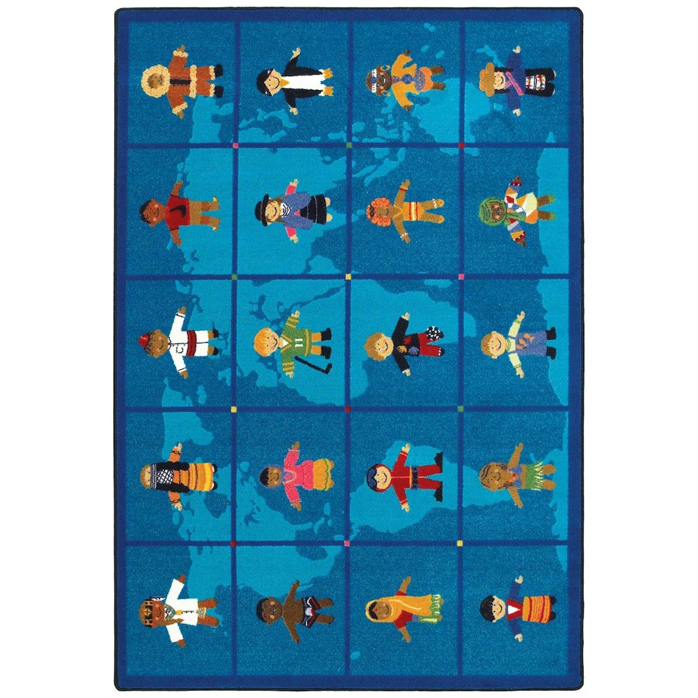 Kid Essentials Reach Across the World 5'4" x 7'8" Area Rug in Color Multi