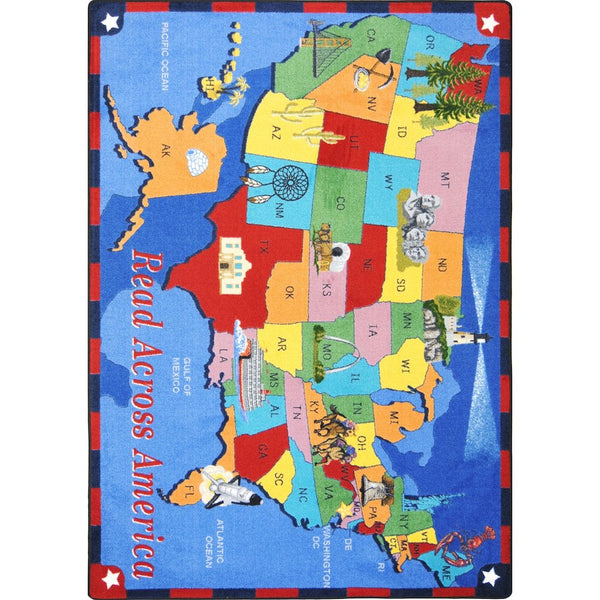 Kid Essentials Read Across America 5'4" x 7'8" Area Rug in Color Multi
