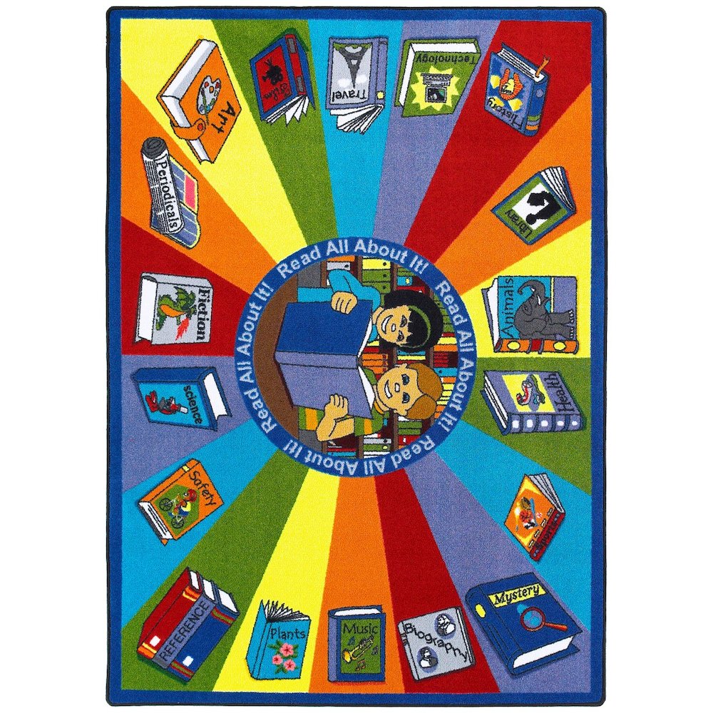 Kid Essentials Read All About It 5'4" x 7'8" Area Rug in Color Multi