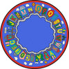 Kid Essentials Reading Train 7'7" Round Area Rug in Color Multi
