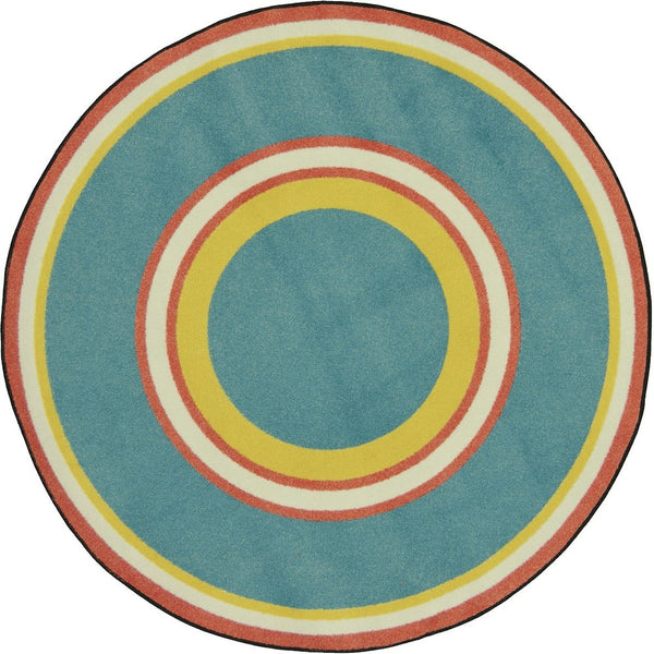 Kid Essentials Ripples 7'7" Round Area Rug in Color Beach