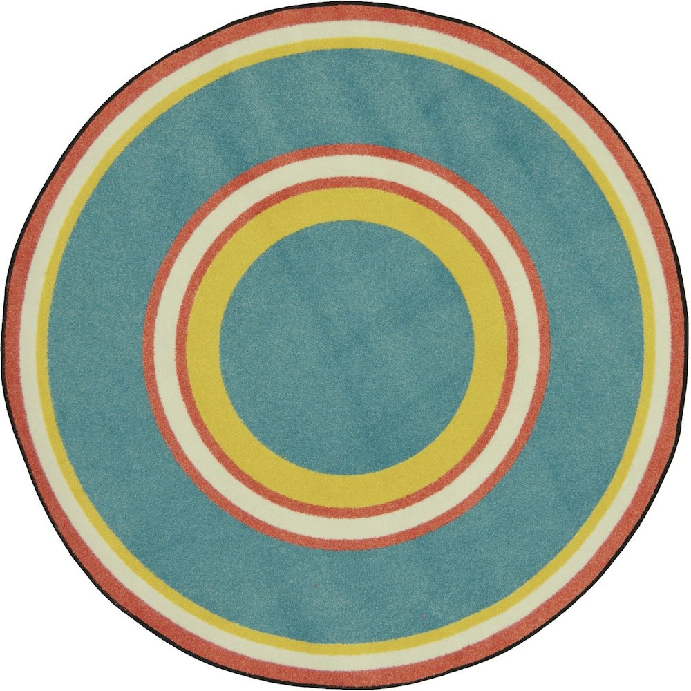 Kid Essentials Ripples 7'7" Round Area Rug in Color Beach