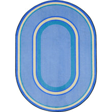 Kid Essentials Ripples 3'10" x 5'4" Oval Area Rug in Color Boy Blue