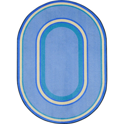 Kid Essentials Ripples 3'10" x 5'4" Oval Area Rug in Color Boy Blue