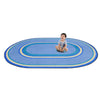 Kid Essentials Ripples 3'10" x 5'4" Oval Area Rug in Color Boy Blue