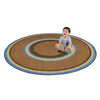 Kid Essentials Ripples 7'7" Round Area Rug in Color Chocolate