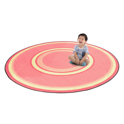 Kid Essentials Ripples 7'7" Round Area Rug in Color Pretty Pink