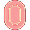 Kid Essentials Ripples 3'10" x 5'4" Oval Area Rug in Color Pretty Pink
