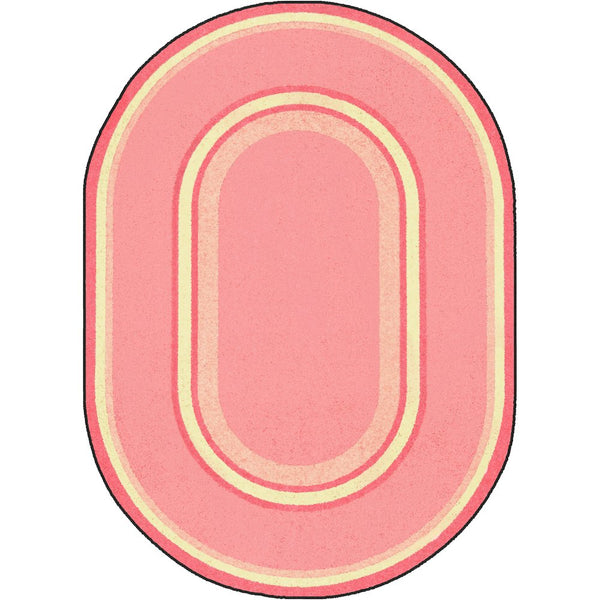 Kid Essentials Ripples 3'10" x 5'4" Oval Area Rug in Color Pretty Pink