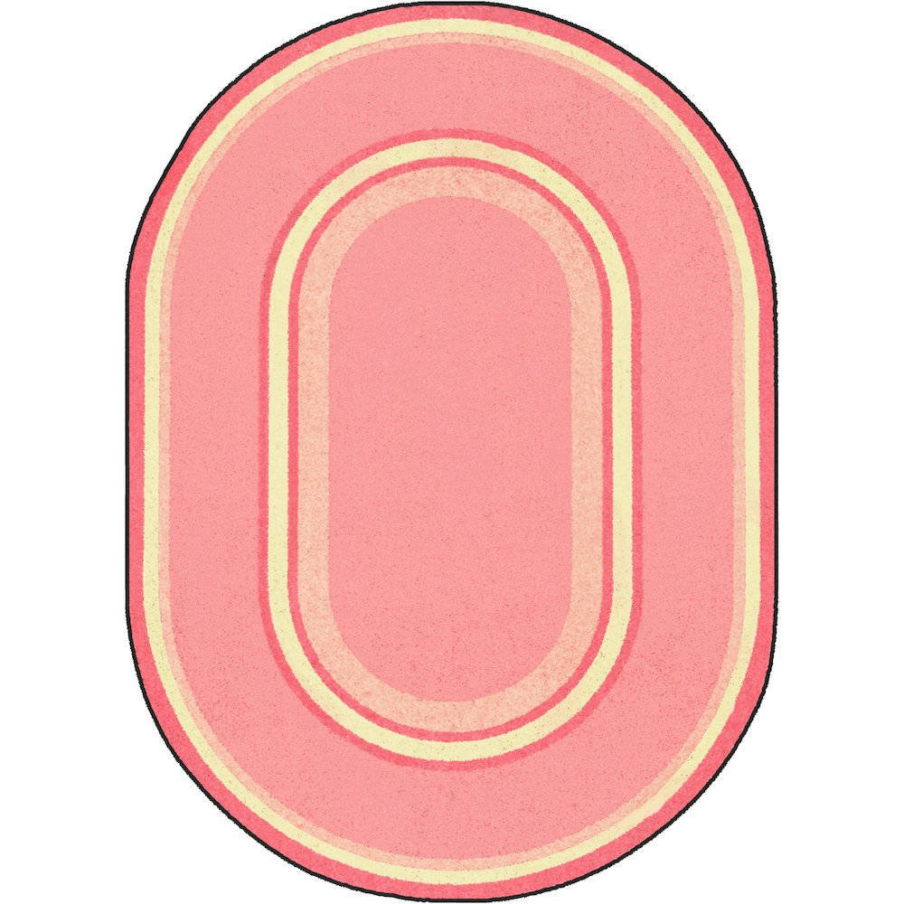 Kid Essentials Ripples 3'10" x 5'4" Oval Area Rug in Color Pretty Pink