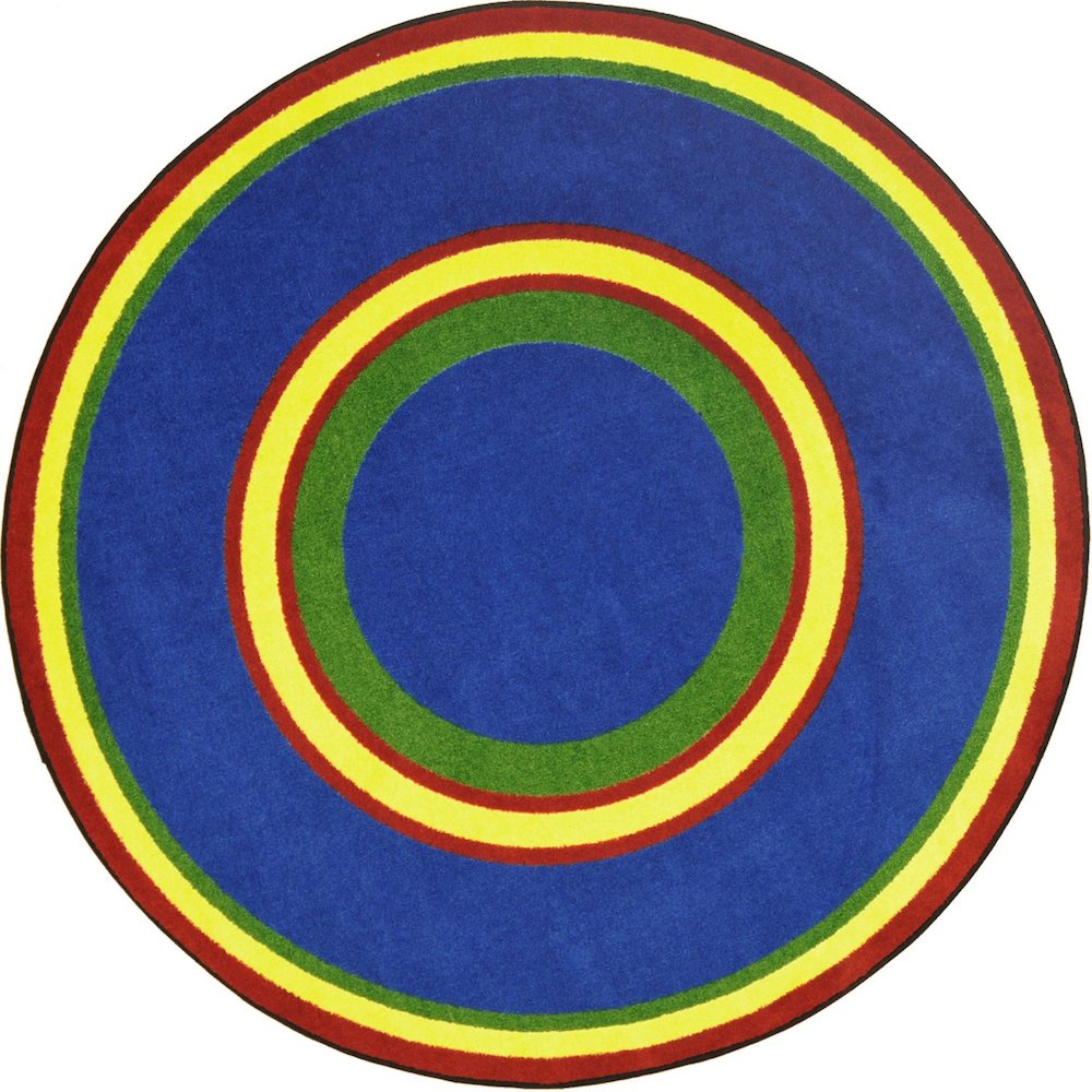 Kid Essentials Ripples 7'7" Round Area Rug in Color Primary