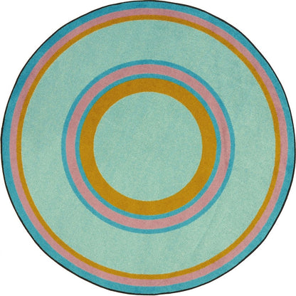 Kid Essentials Ripples 7'7" Round Area Rug in Color Teal