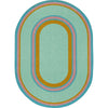 Kid Essentials Ripples 3'10" x 5'4" Oval Area Rug in Color Teal