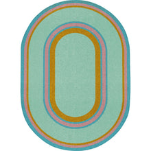 Kid Essentials Ripples 3'10" x 5'4" Oval Area Rug in Color Teal