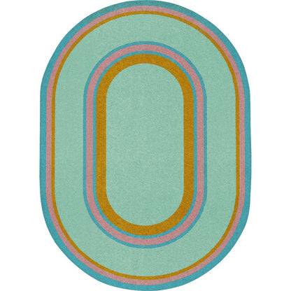 Kid Essentials Ripples 3'10" x 5'4" Oval Area Rug in Color Teal