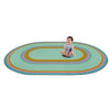 Kid Essentials Ripples 3'10" x 5'4" Oval Area Rug in Color Teal
