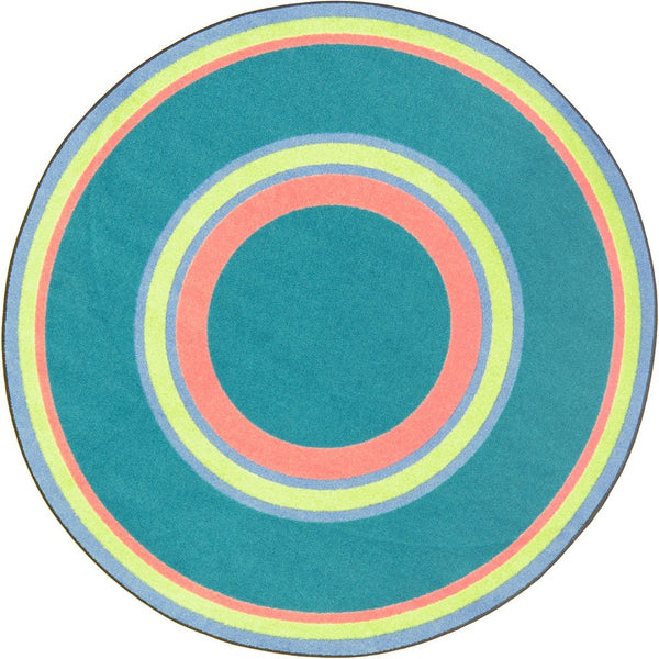 Kid Essentials Ripples 7'7" Round Area Rug in Color Teen