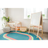 Kid Essentials Ripples 3'10" x 5'4" Oval Area Rug in Color Teen