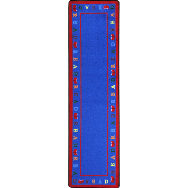 Kid Essentials Scattered Books 2'1" x 7'8" Runner Area Rug in Color Multi