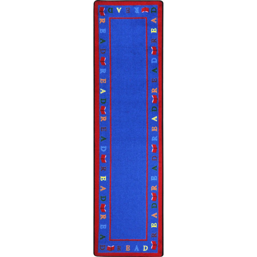 Kid Essentials Scattered Books 2'1" x 7'8" Runner Area Rug in Color Multi