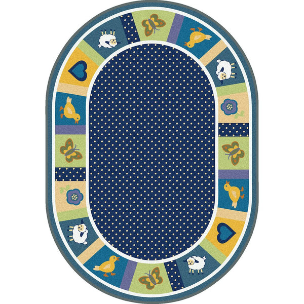 Kid Essentials Seeing Spots 3'10" x 5'4" Oval Area Rug in Color Bold