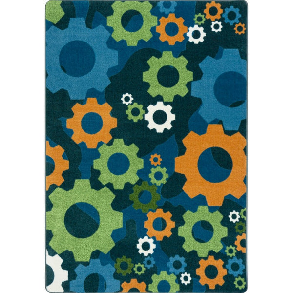 Kid Essentials Shifting Gears 3'10" x 5'4" Area Rug in Color Citrus