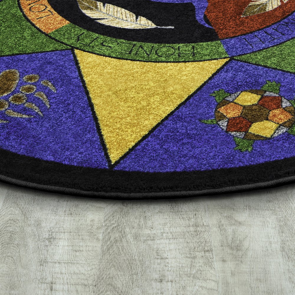 Kid Essentials Spirit of Truth 7'7" Round Area Rug in Color Multi