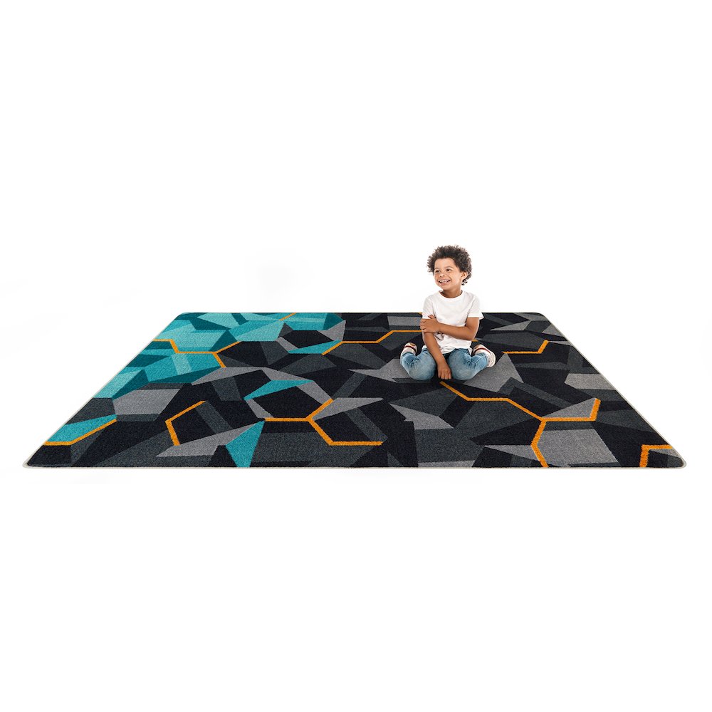 Kid Essentials Stealth 5'4" x 7'8" Area Rug in Color Teal