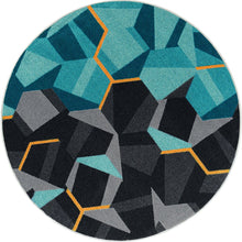 Kid Essentials Stealth 5'4" Round Area Rug in Color Teal