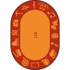 Kid Essentials STEAM 5'4" x 7'8" Oval Area Rug in Color Art