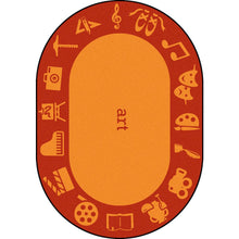 Kid Essentials STEAM 5'4" x 7'8" Oval Area Rug in Color Art